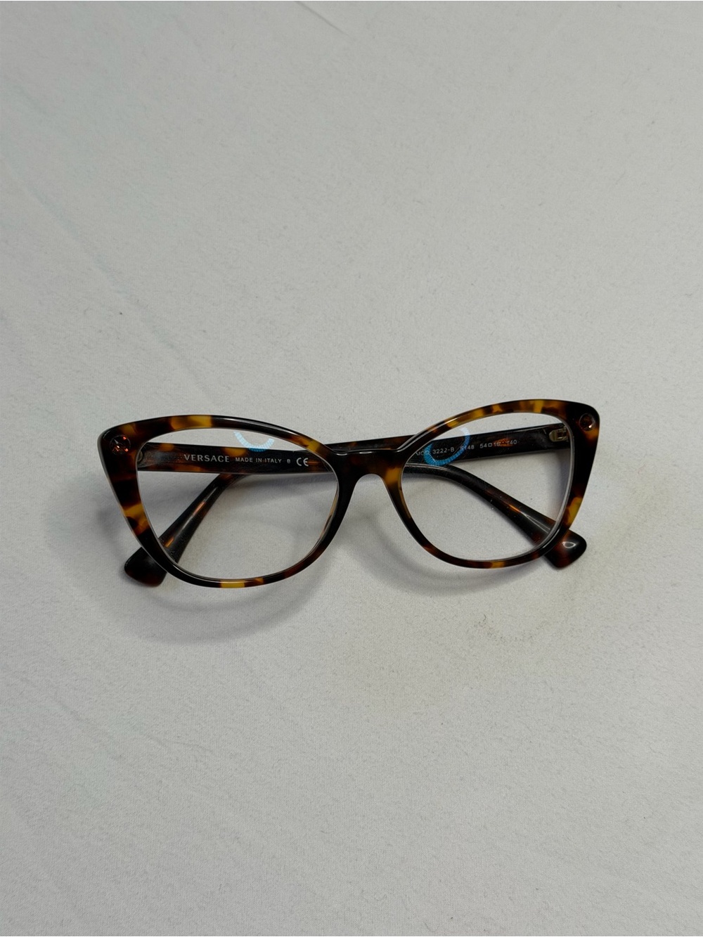 Authentic Versace Tortoise Cat-Eye Eyeglasses Frames VE 3223-B Made in Italy